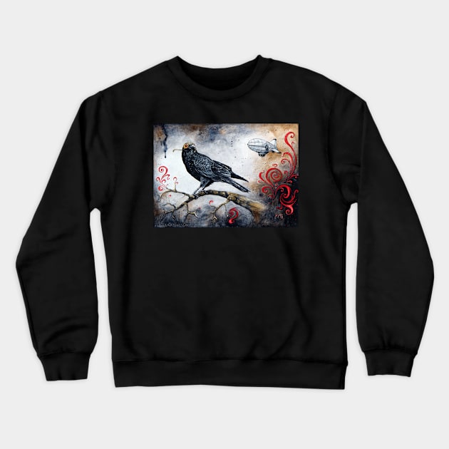 Captain of the Airship Crows Crewneck Sweatshirt by Clockwork Art